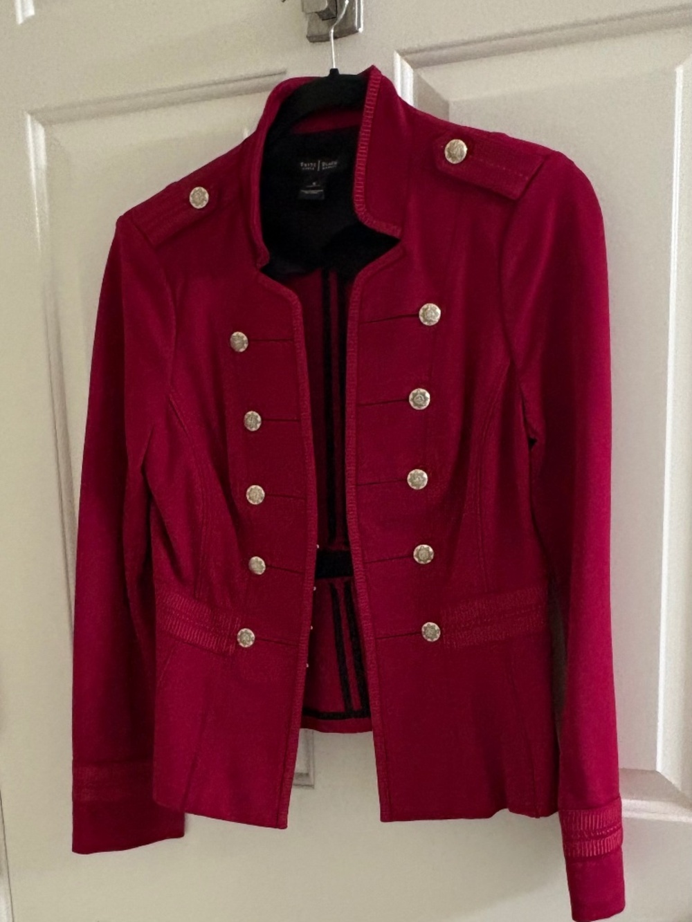 White House Black Market Red Military Jacket Blazer Size 6